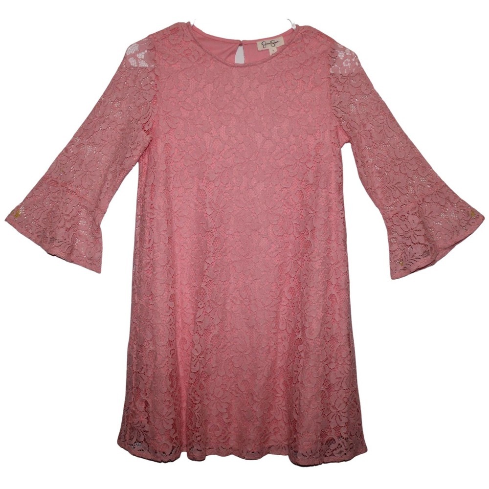 Women's Jessica Simpson Peony Flower Pink Lace Floral Dress Sundress Size L NWT